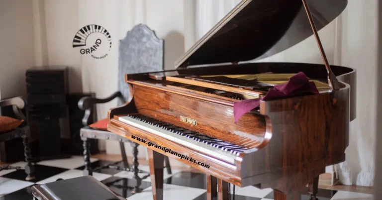 image of brown grand pianos