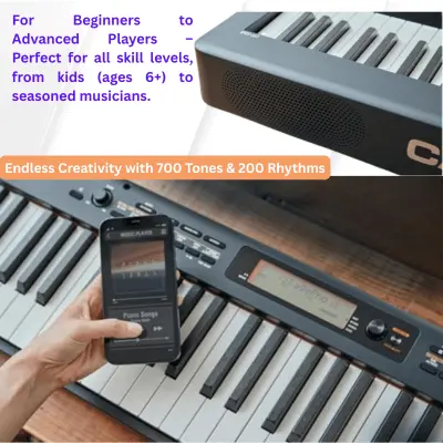 Casio CDP-S360 slim 88-key weighted digital piano with portable, lightweight design, 700 tones, built-in speakers, and LCD display.