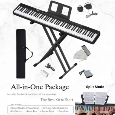 Longeye Piano Keyboard 88 Keys Compact Digital Piano for Beginners (Sustain Pedal, Headphones, Carrying Case, Black),Best Digital Piano For Beginners with Weighted Keys
