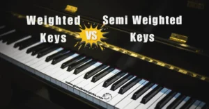 Comparison of weighted and semi-weighted keys on a digital piano keyboard